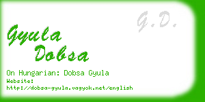 gyula dobsa business card